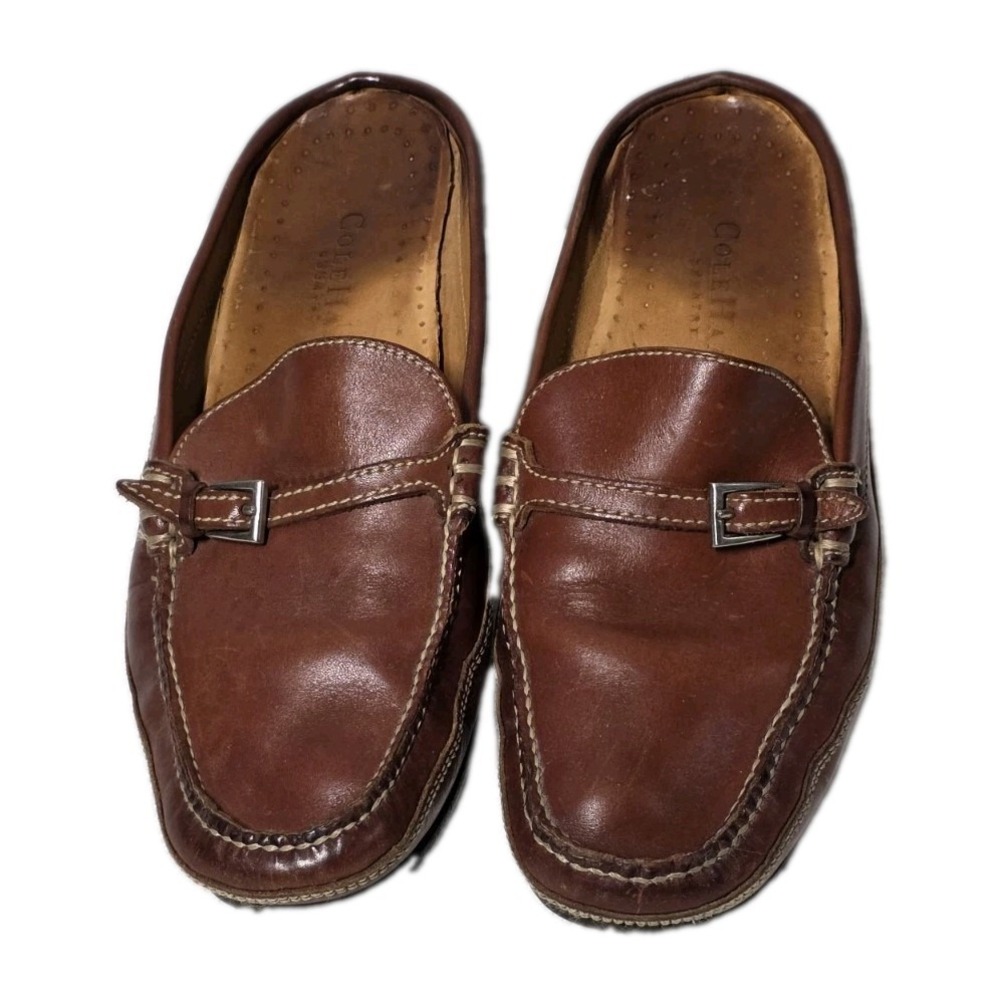 Cole Haan Country Womens Mule 7.5 Leather Moc Toe Slip On Shoes